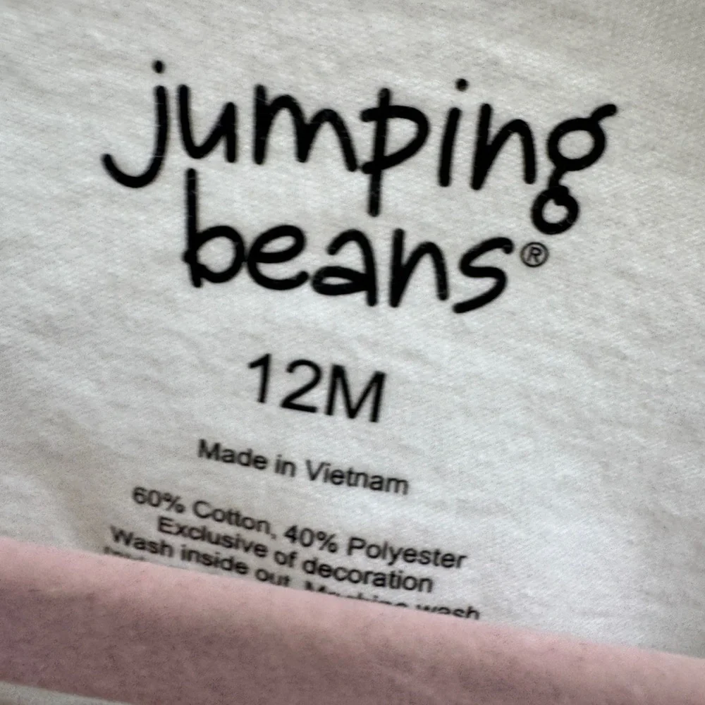 Jumping Beans 12M Girls White and Pink Geometric Patterned Tank Top Blouse